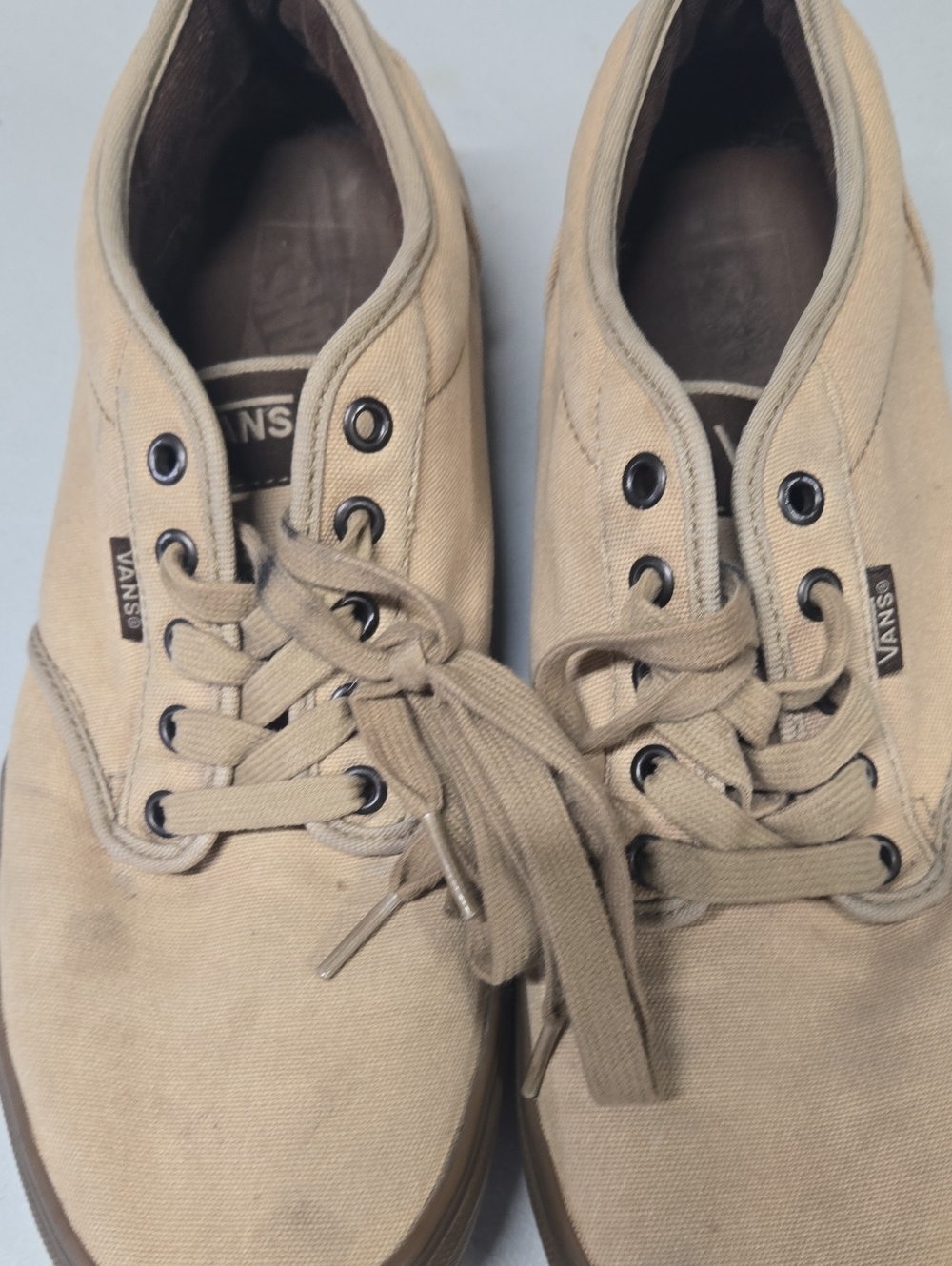Vans Men's Tan Canvas Low-Top Sneakers - Picture 6 of 6